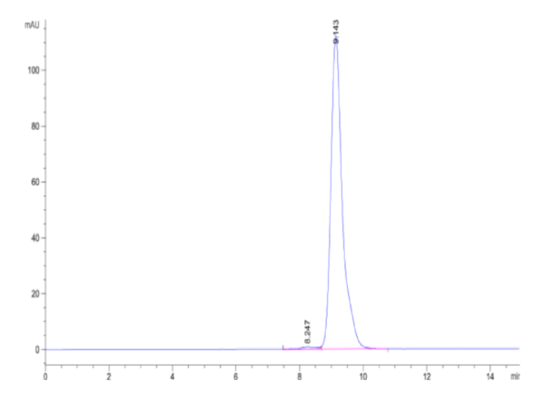 HPLC of Mouse IL-4 R alpha/CD124 Protein 2176