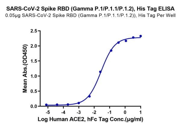 ELISA with SARS-CoV-2 Spike RBD (Gamma P.1/P.1.1/P.1.2) Protein 2855