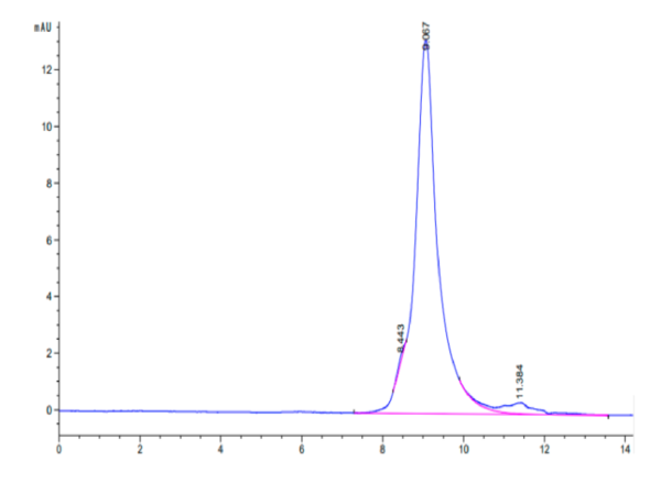 HPLC of Biotinylated Human LILRB4/CD85k/ILT3 SR&Domain 2 Protein 2885