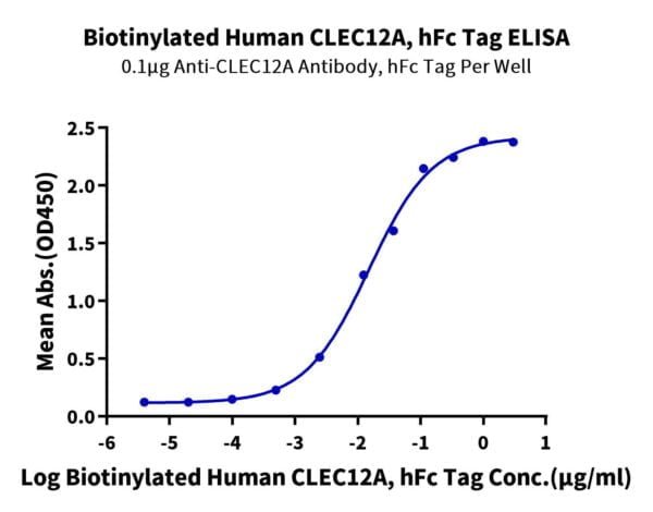 ELISA with Biotinylated Human CLEC12A/MICL/CLL-1 Protein 3458