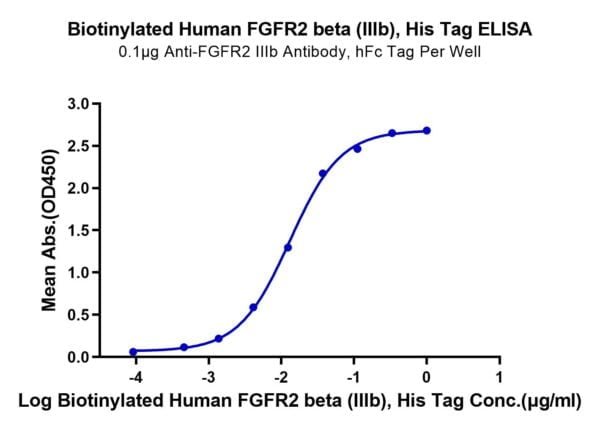 ELISA with Biotinylated Human FGFR2 beta (IIIb) Protein 3620