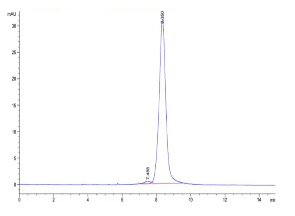 HPLC of Biotinylated Human LILRA3/CD85e Protein 5255